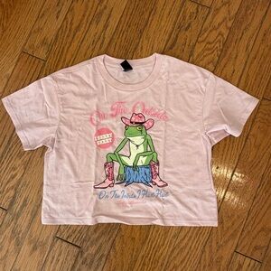 Threadheads Crop Tee pink frog XS